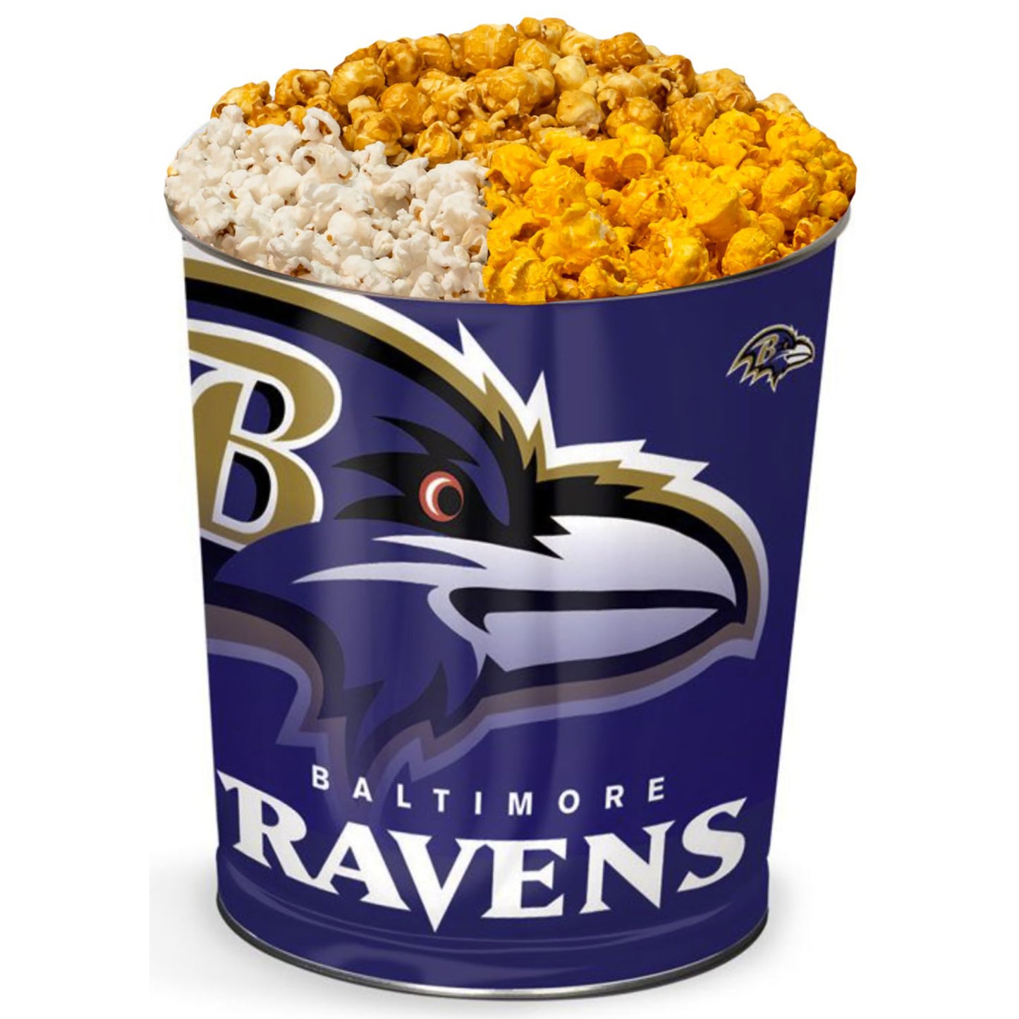 Baltimore Ravens 3-Way Mix Popcorn Tin