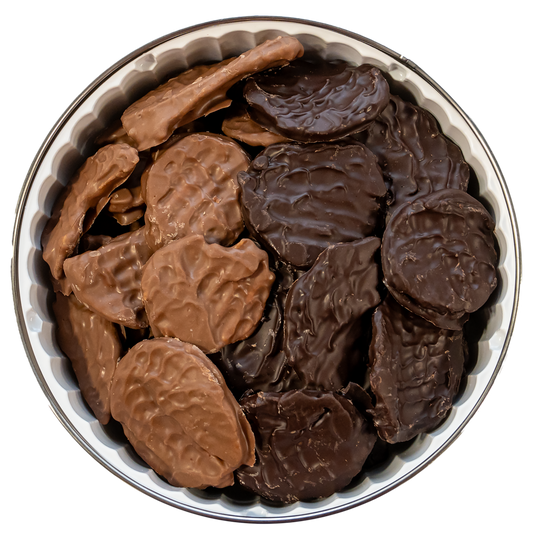 Chocolate Covered Potato Chip Tin