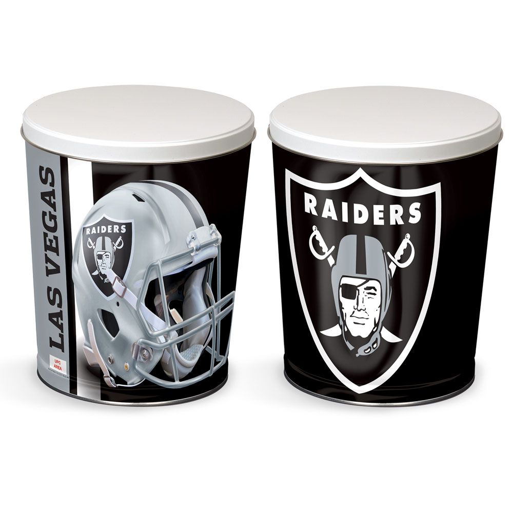 Las Vegas Raiders 3-Way Mix Popcorn Tin