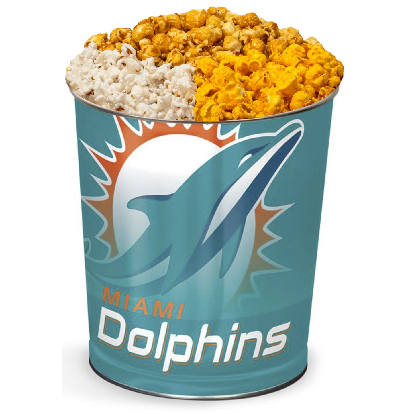 Miami Dolphins 3-Way Mix Popcorn Tin