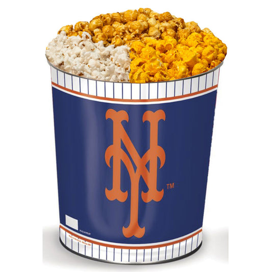 New York Mets 3-Way Mix Popcorn Tin