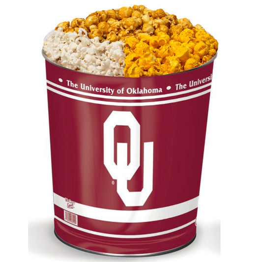 Oklahoma Sooners 3-Way Mix Popcorn Tin