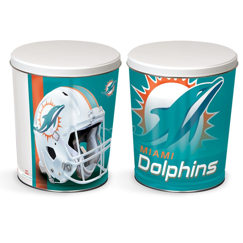 Miami Dolphins 3-Way Mix Popcorn Tin