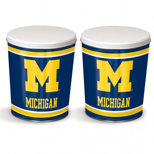 Michigan Wolverines 3-Way Mix Popcorn Tin