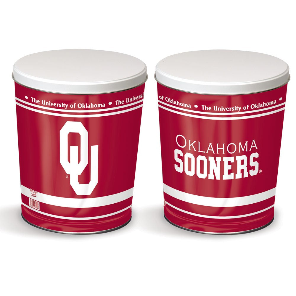 Oklahoma Sooners 3-Way Mix Popcorn Tin